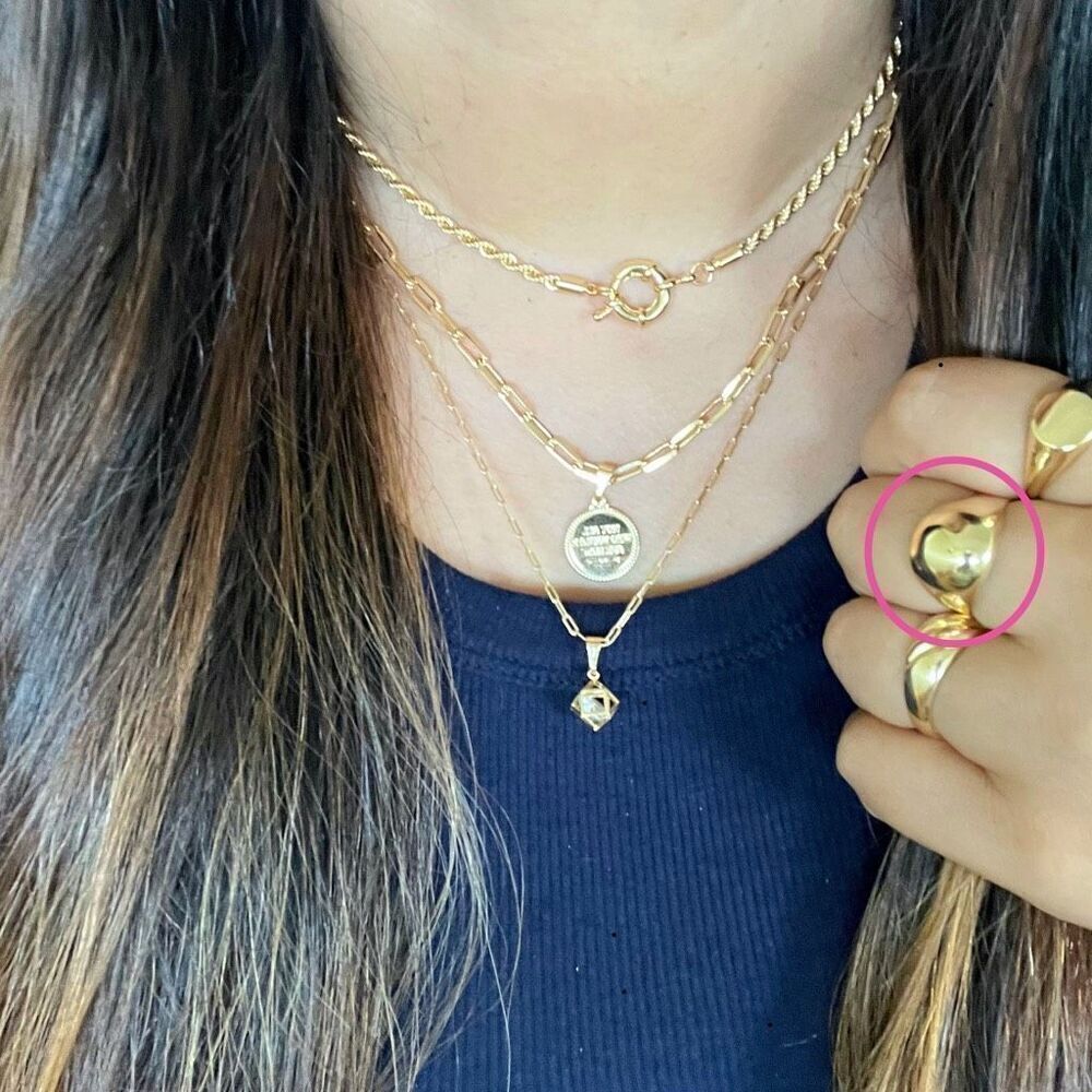 18k gold filled Dome Puff Bubble Chunky Statement Ring